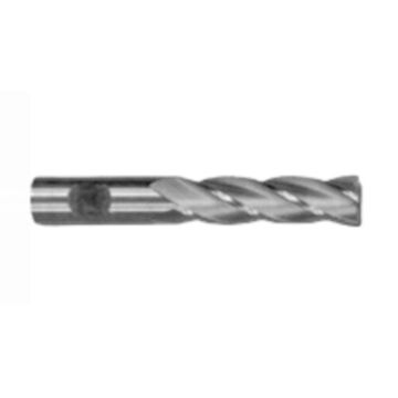 Extra Long End Mill, High Speed Steel, Ticn Coated, 4-Flute, 3/8 in Shank, 1/4 in dia x 3-9/16 in lg, 1/Pack