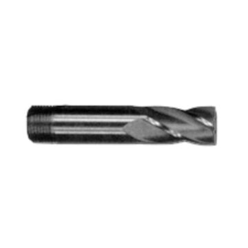 End Mill, High Speed Steel, Uncoated, 4-Flute, 1/4 in Shank, 1/4 in dia x 2-3/8 in lg, 1/Pack