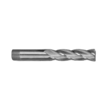 Long End Mill, Cobalt, Tin Coated, 4-Flute, 1/4 in Shank, 3/16 in dia x 2-3/4 in lg, 1/Pack