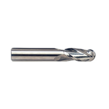Ball End Mill, Solid Carbide, Tialn Coated, 3-Flute, 3/16 in Shank, 3/16 in dia x 2 in lg, 1/Pack
