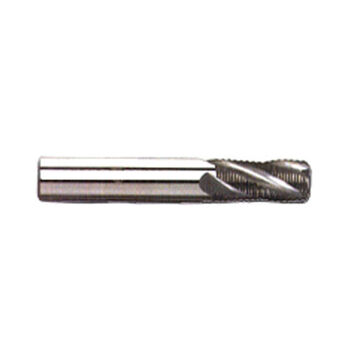 Roughing Stud Length End Mill, Carbide, Tialn Coated, 4-Flute, 1/4 in Shank, 1/4 in dia x 3 in lg, 1/Pack