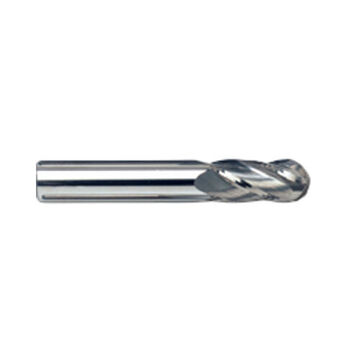 Ball End Mill, Solid Carbide, Tin Coated, 4-Flute, 1/8 in Shank, 1/8 in dia x 1-1/2 in lg, 1/Pack