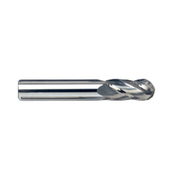 Ball End Mill, Solid Carbide, Tin Coated, 4-Flute, 22 mm Shank, 22 mm dia x 101 mm L, 1/Pack