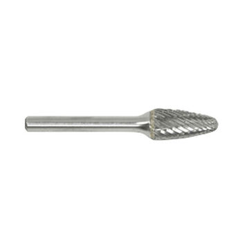 Single Cut Carbide Burr, Carbide, 90 deg Cone, 1/8 in Shank, 1/8 in dia x 1/16 in lg, 1/Pack