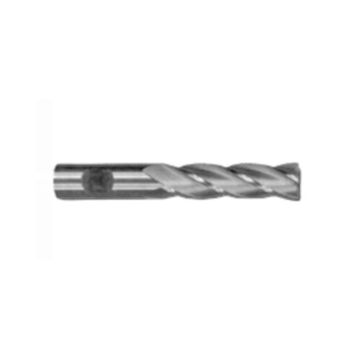 Extra Long Center Cut End Mill, High Speed Steel, Uncoated, 4-Flute, 3/8 in Shank, 1/4 in dia x 3-9/16 in lg, 1/Pack