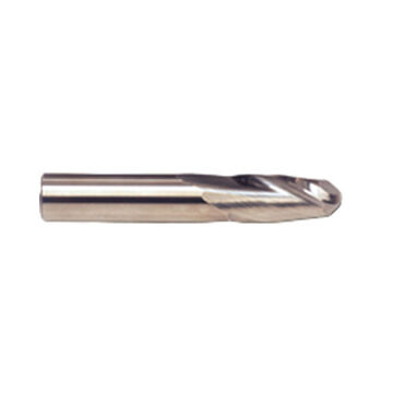 Ball End Mill, Solid Carbide, Tin Coated, 2-Flute, 16 mm Shank, 16 mm dia x 89 mm L, 1/Pack