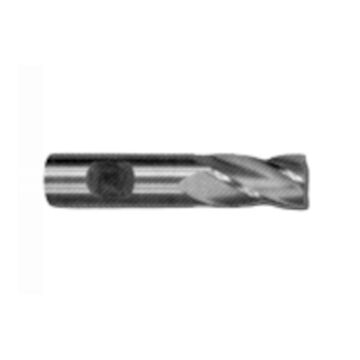 End Mill, High Speed Steel, Uncoated, 4-Flute, 3/8 in Shank, 3/16 in dia x 2-3/8 in lg, 1/Pack
