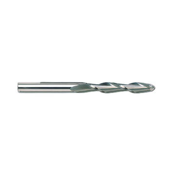 Ball Extra Long End Mill, Solid Carbide, Tialn Coated, 2-Flute, 1/8 in Shank, 1/8 in dia x 3 in lg, 1/Pack