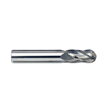Ball End Mill, Solid Carbide, Uncoated, 4-Flute, 1/8 in Shank, 3/32 in dia x 1-1/2 in lg, 1/Pack