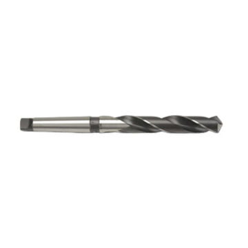 Taper Shank Drill, High Speed Steel, Black Oxide, #1 Point, Taper Shank, 27/64 in dia x 7-1/4 in lg, 1/Pack
