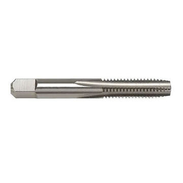Bottom Lead Ground Thread Hand Tap, High Speed Steel, #0-80, 3-Flute, 0.141 in Shank, 3/8 in NF Thread, 1-5/8 in lg, 1/Pack