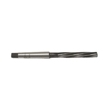 Alésoir machine, acier rapide, taille 1-3/8 pouce, tige conique Morse, flûte hélicoïdale, pointe #4, 1.375 pouce dia x 303 mm lg, 1/paquet