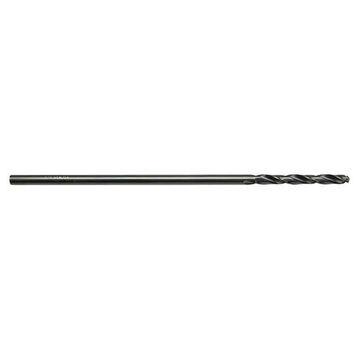 Extended Aircraft Drill, High Speed Steel, Black oxide, A Size, 0.234 in dia x 6 in lg, Spiral Flute, 1/Pack