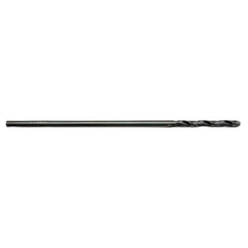 Extended Aircraft Drill, High Speed Steel, Black oxide, 7/64 in Size, 0.1094 in dia x 12 in lg, Spiral Flute, 1/Pack
