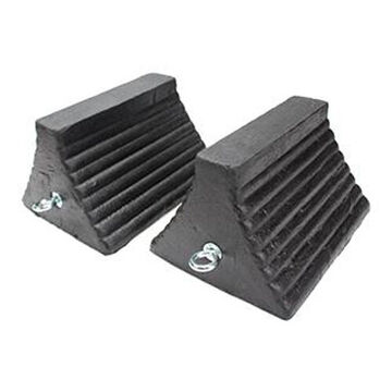 Wheel Chock, 8 in wd, Rubber