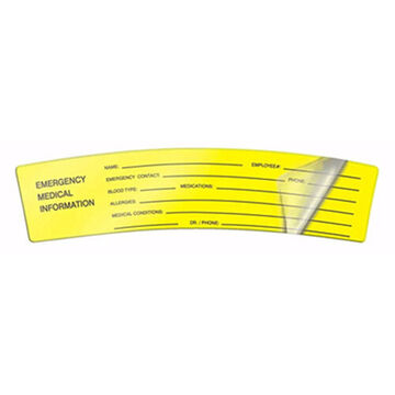 Hard Hat Decal Label, 1-1/2 in wd, 6 in ht, Yellow