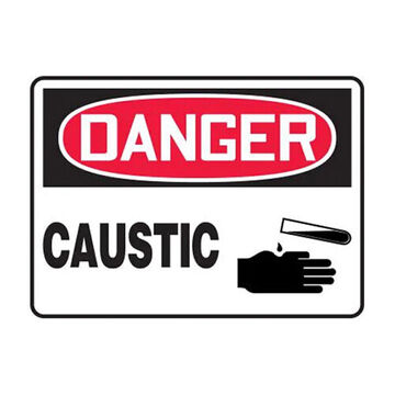 Danger Sign, 10 in ht, 14 in wd, Plastic, Surface Mount