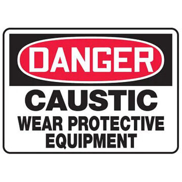 Danger Sign, 7 in ht, 10 in wd, Dura Plastic, Surface Mount