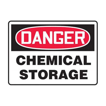 Danger Sign, 7 in ht, 10 in wd, Plastic, Surface Mount