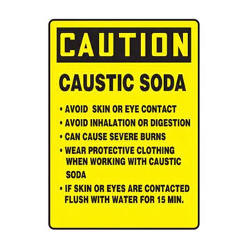 Caution Sign, 10 in ht, 14 in wd, Plastic