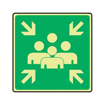 Glow-In-The-Dark Safety Sign, 18 in ht, 18 in wd, Lumi-Glow Plastic