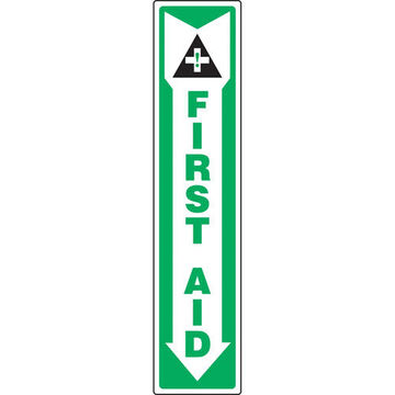 First Aid Down Arrow Symbol, 18 in ht, 4 in wd, Plastic, Wall Mount