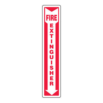 Moisture-Resistant Safety Sign, 12 in ht, 4 in wd, Red on White/White on Red, Plastic, Hole Mount