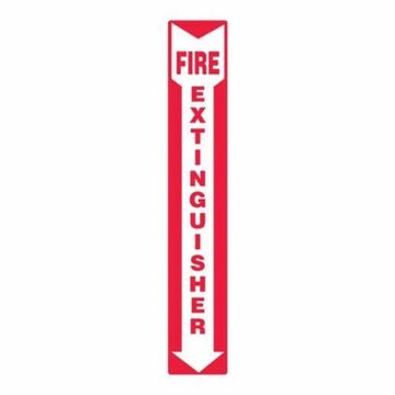 Moisture-Resistant Safety Sign, 12 in ht, 4 in wd, Red on White/White on Red, Vinyl, Adhesive Surface Mount