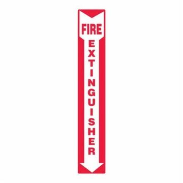 Moisture-Resistant Safety Sign, 12 in ht, 4 in wd, Red on White/White on Red, Vinyl, Adhesive Surface Mount