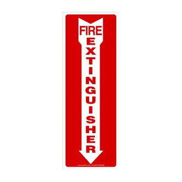 Safety Sign, 14 in ht, 5 in wd, Red on White/White on Red, Plastic, Hole Mount
