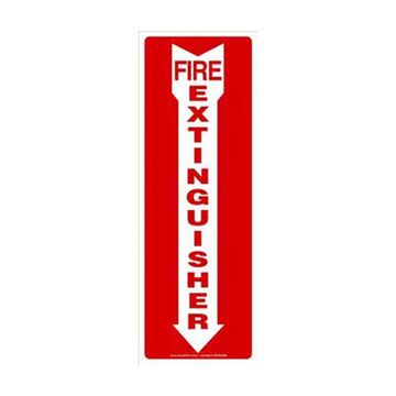 Safety Sign, 14 in ht, 5 in wd, Red on White/White on Red, Aluminum, Hole Mount