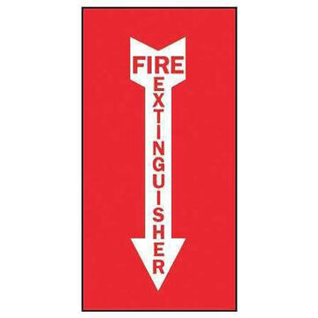 Safety Sign, 14 in ht, 5 in wd, Red on White/White on Red, Vinyl, Adhesive Surface Mount