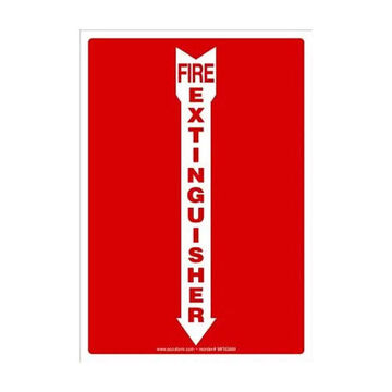 Safety Sign, 14 in ht, 5 in wd, Red on White/White on Red, Vinyl, Adhesive Surface Mount