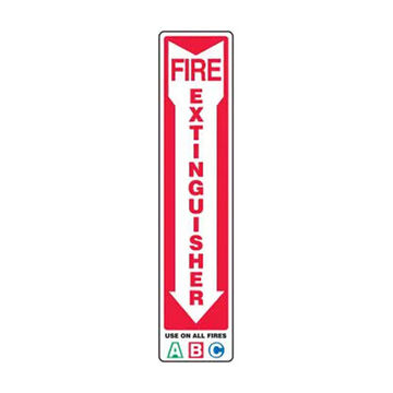 Safety Sign, 18 in ht, 4 in wd, Red on White/White on Red, Aluminum, Adhesive Surface Mount