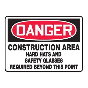Caution Sign, 7 in ht, 10 in wd, Adhesive Vinyl