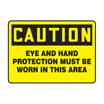 Caution Sign, 7 in ht, 10 in wd, Aluminum