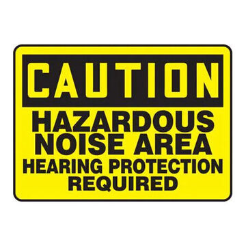 Caution Sign, 10 in ht, 14 in wd, Adhesive Vinyl