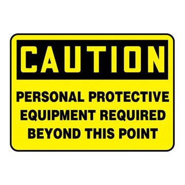 Caution Sign, 7 in ht, 10 in wd, Aluminum