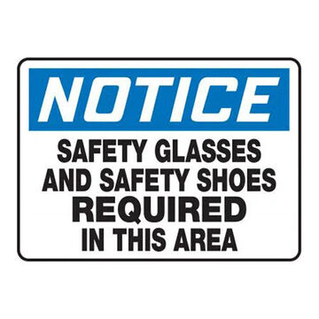 Osha Notice Safety Sign, 10 in ht, 14 in wd, Plastic