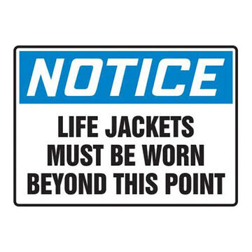 Osha Notice Safety Sign, 10 in ht, 14 in wd, Plastic