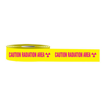 Caution Radiation Barricade Tape, 3 in wd, 1000 ft lg