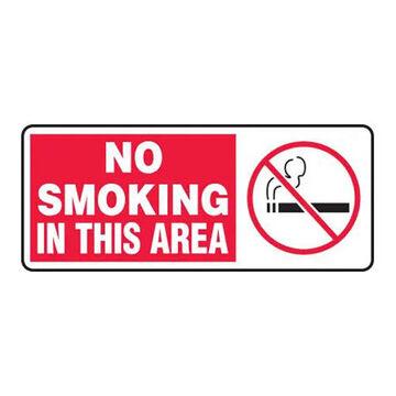 Smoking Control Sign, 7 in ht, 17 in wd, Adhesive Vinyl, Surface Mount