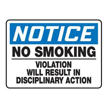 Smoking Control Sign, 10 in ht, 14 in wd, Aluminum, Surface Mount