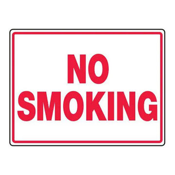 Smoking Control Sign, 18 in ht, 24 in wd, Plastic, Surface Mount