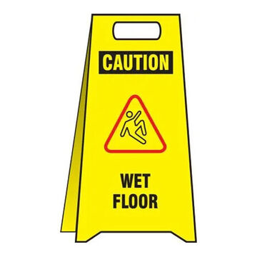Floor Sign, 25 in ht, 12 in wd, High Impact Plastic, Floor Mount