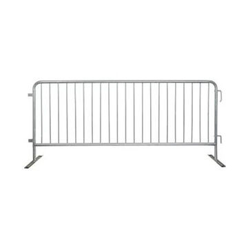 Heavy-Duty Interlocking Barricade Barricade, 43 in ht, 4 in lg, White, Galvanized Steel