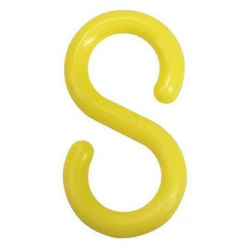 Crochet en S de suspension d'étiquette, zingué, polyéthylène, jaune
