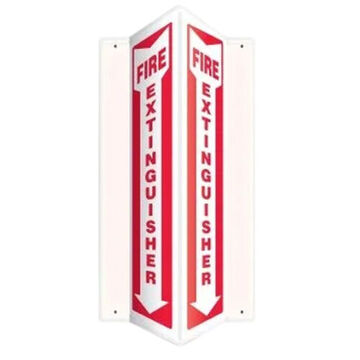 Safety Sign, 18 in ht, 3-1/2 in wd, Red on White/White on Red, Plastic, Hole Mount