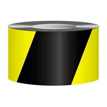 Marking Tape, Black/Yellow, 3 in wd, 108 ft lg, 6 mil
