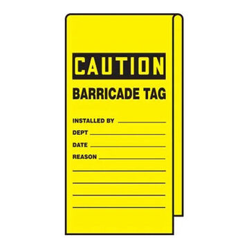 Safety Tag, 12 in ht, 3-1/8 in wd, Vinyl